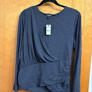 Express Charcoal Long Sleeve Women's Top